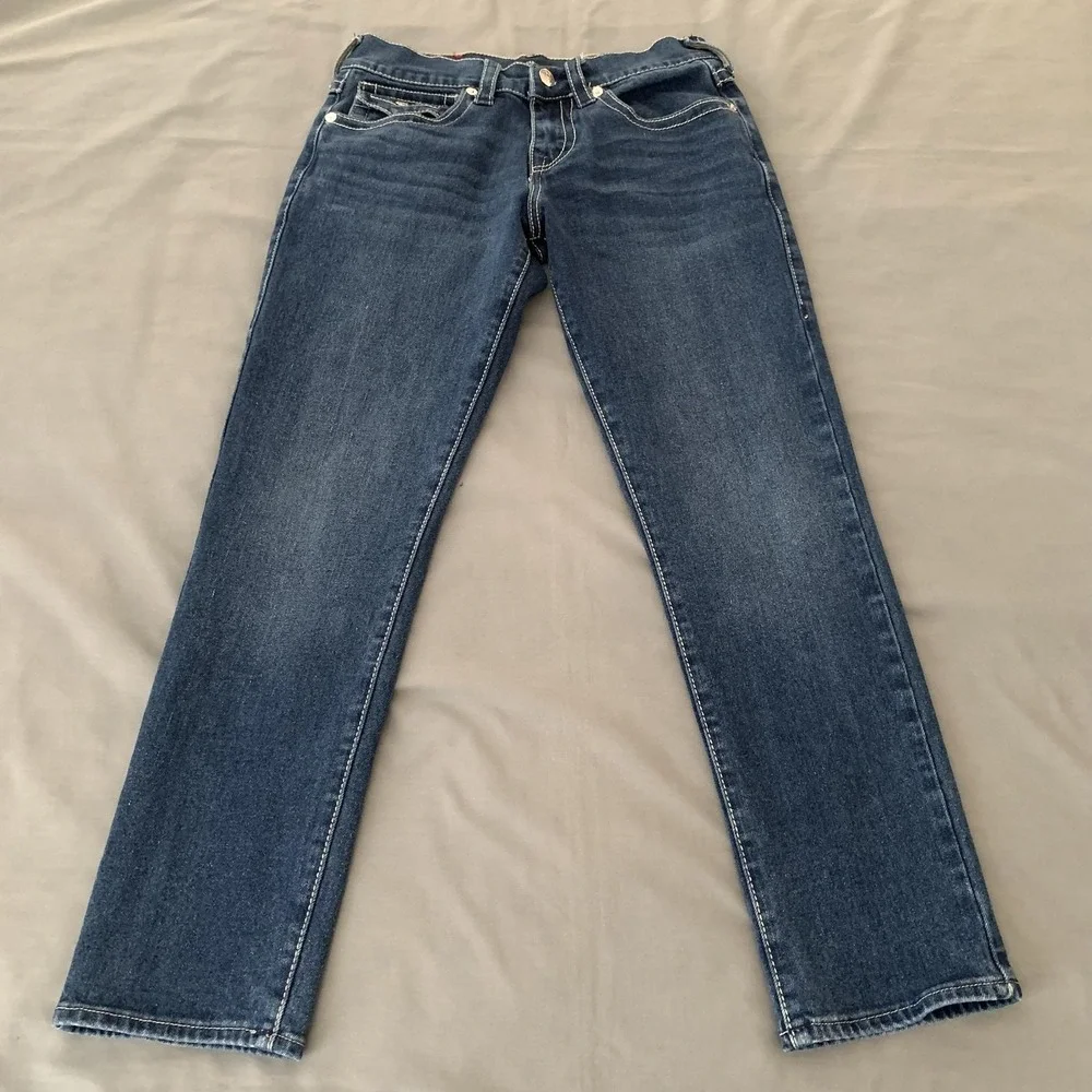 True Religion Geno Relaxed Slim Jeans Mens 30x30 Blue Medium Wash Denim Pants
